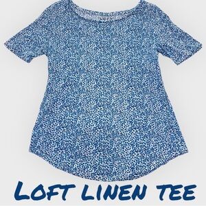 Loft washable Linen short-sleeve floral Tee - Sz S